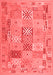 Abstract Red Contemporary Area Rugs