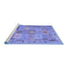 Sideview of Machine Washable Abstract Blue Contemporary Rug, wshcon2207blu