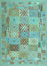 Abstract Light Blue Contemporary Rug, con2207lblu