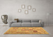 Machine Washable Abstract Brown Contemporary Rug in a Living Room,, wshcon2207brn