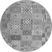 Square Abstract Gray Contemporary Rug, con2207gry