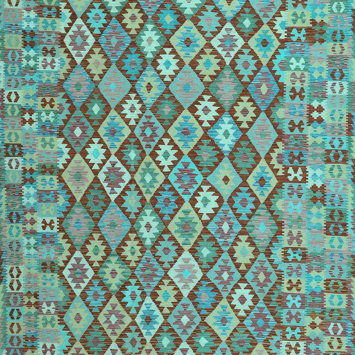 Machine Washable Southwestern Light Blue Country Rug, wshcon2208lblu