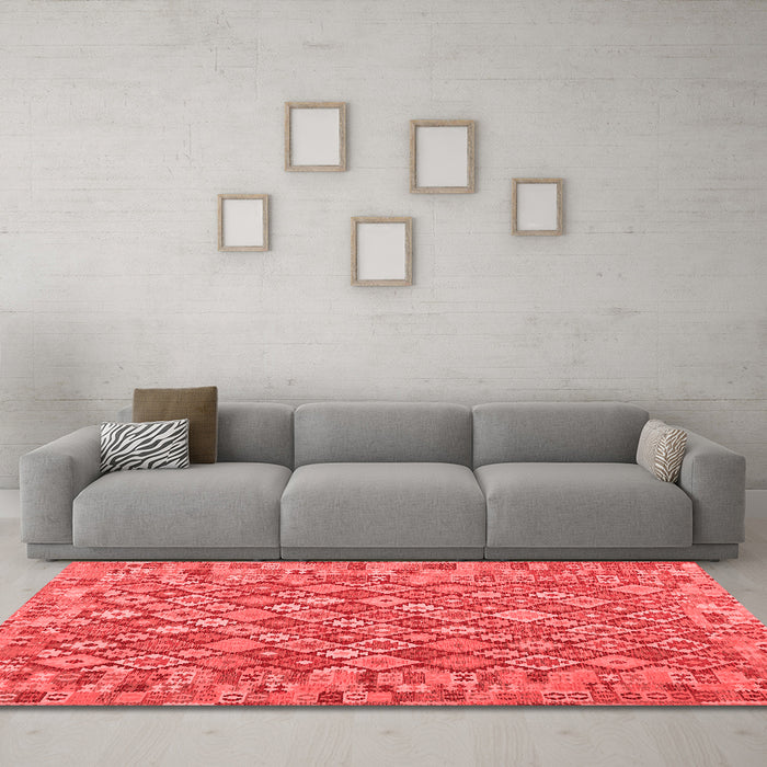 Country Red Washable Rugs