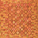 Round Machine Washable Southwestern Orange Country Area Rugs, wshcon2208org