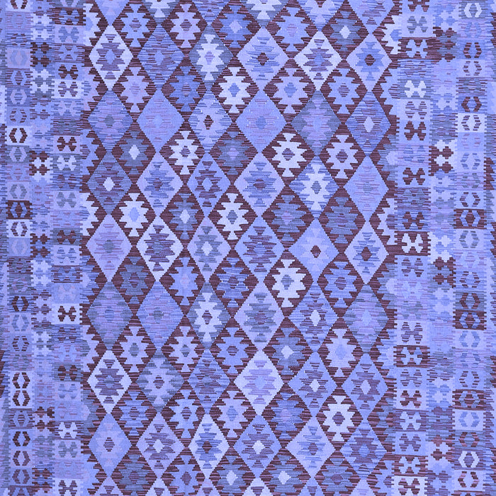 Machine Washable Southwestern Blue Country Rug, wshcon2208blu