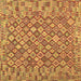 Square Machine Washable Southwestern Brown Country Rug, wshcon2208brn