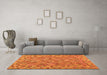 Machine Washable Southwestern Orange Country Area Rugs in a Living Room, wshcon2208org