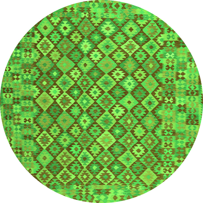Machine Washable Southwestern Green Country Area Rugs, wshcon2208grn
