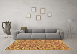 Machine Washable Southwestern Brown Country Rug in a Living Room,, wshcon2208brn