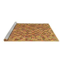 Sideview of Machine Washable Southwestern Brown Country Rug, wshcon2208brn