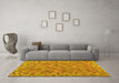 Machine Washable Southwestern Yellow Country Rug in a Living Room, wshcon2208yw