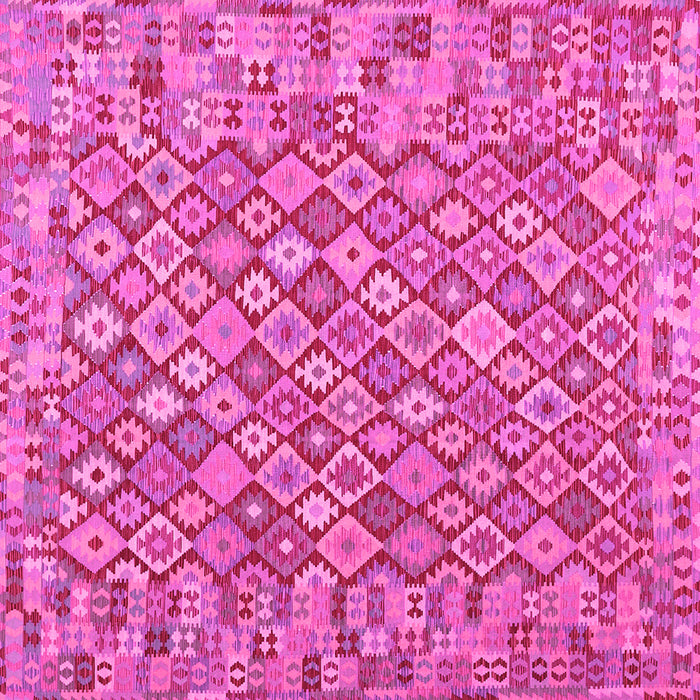 Square Machine Washable Southwestern Pink Country Rug, wshcon2208pnk