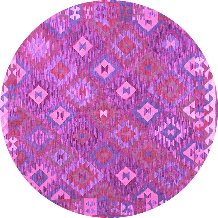 Round Southwestern Purple Country Rug, con2209pur