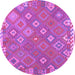 Round Southwestern Purple Country Rug, con2209pur