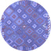 Round Southwestern Blue Country Rug, con2209blu