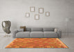 Machine Washable Southwestern Orange Country Area Rugs in a Living Room, wshcon2209org