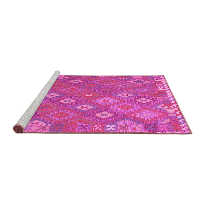 Sideview of Machine Washable Southwestern Pink Country Rug, wshcon2209pnk