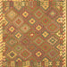 Square Southwestern Brown Country Rug, con2209brn