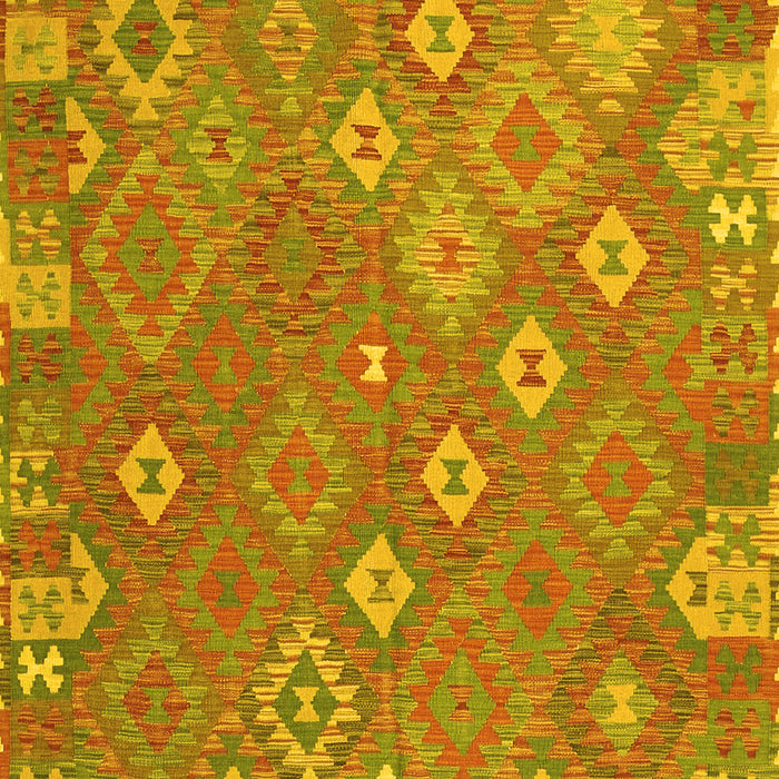 Machine Washable Southwestern Yellow Country Rug, wshcon2209yw