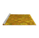 Sideview of Machine Washable Southwestern Yellow Country Rug, wshcon2209yw