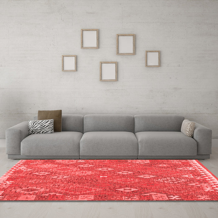 Country Red Washable Rugs