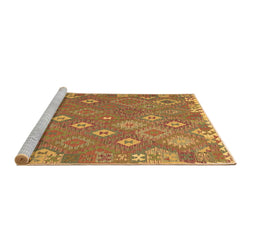 Sideview of Machine Washable Southwestern Brown Country Rug, wshcon2209brn