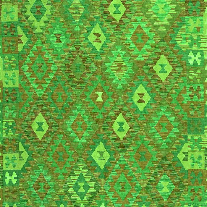 Serging Thickness of Machine Washable Southwestern Green Country Area Rugs, wshcon2209grn