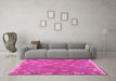 Machine Washable Southwestern Pink Country Rug in a Living Room, wshcon2209pnk