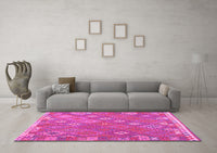 Machine Washable Southwestern Pink Country Rug, wshcon2209pnk