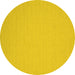 Round Solid Yellow Modern Rug, con220yw