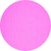 Round Machine Washable Solid Pink Modern Rug, wshcon220pnk