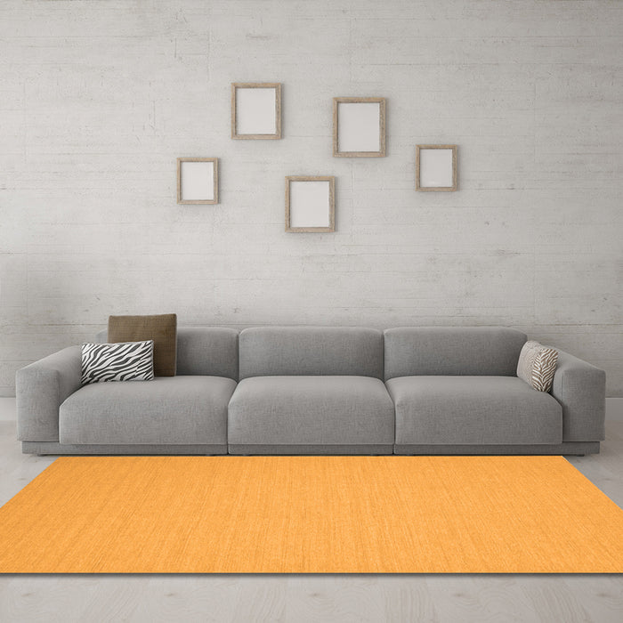 Machine Washable Solid Orange Modern Area Rugs in a Living Room, wshcon220org
