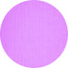 Round Machine Washable Solid Purple Modern Area Rugs, wshcon220pur