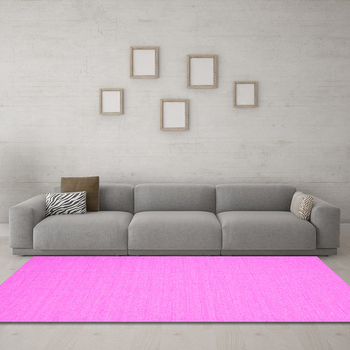 Machine Washable Solid Pink Modern Rug in a Living Room, wshcon220pnk