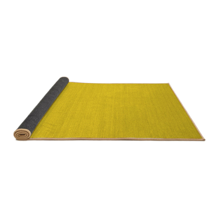 Sideview of Solid Yellow Modern Rug, con220yw