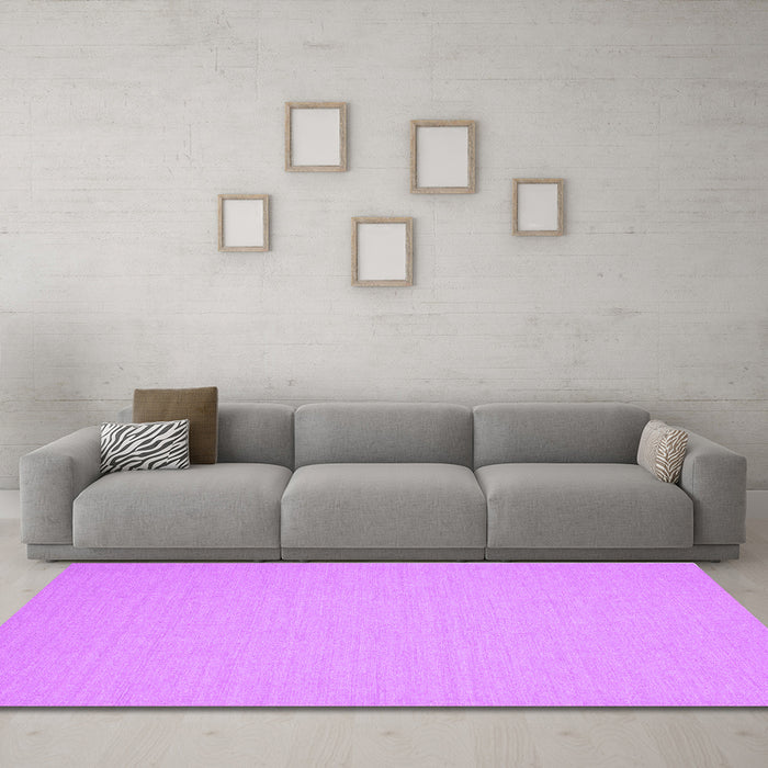 Machine Washable Solid Purple Modern Area Rugs in a Living Room, wshcon220pur