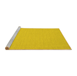 Sideview of Machine Washable Solid Yellow Modern Rug, wshcon220yw
