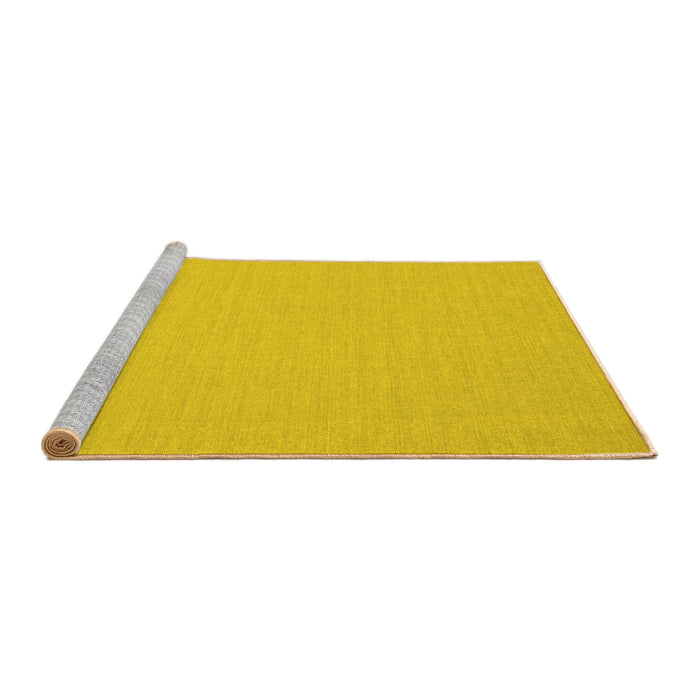 Sideview of Machine Washable Solid Yellow Modern Rug, wshcon220yw