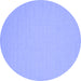 Round Solid Blue Modern Rug, con220blu