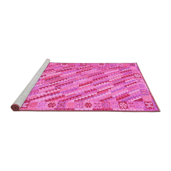 Sideview of Machine Washable Southwestern Pink Country Rug, wshcon2210pnk