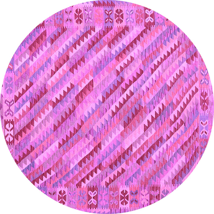 Round Southwestern Purple Country Rug, con2210pur