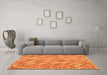 Machine Washable Southwestern Orange Country Area Rugs in a Living Room, wshcon2210org