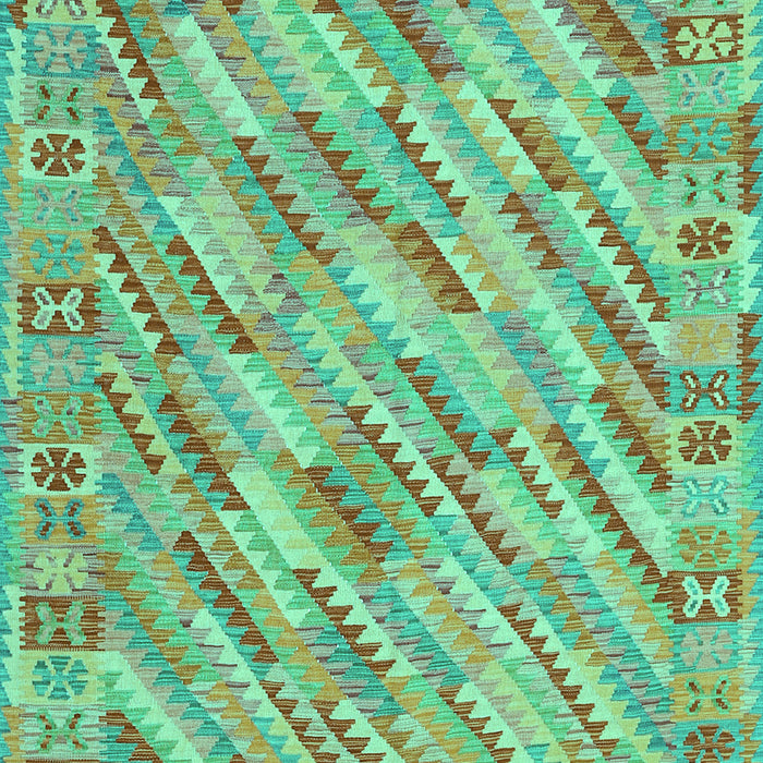 Machine Washable Southwestern Turquoise Country Area Rugs, wshcon2210turq