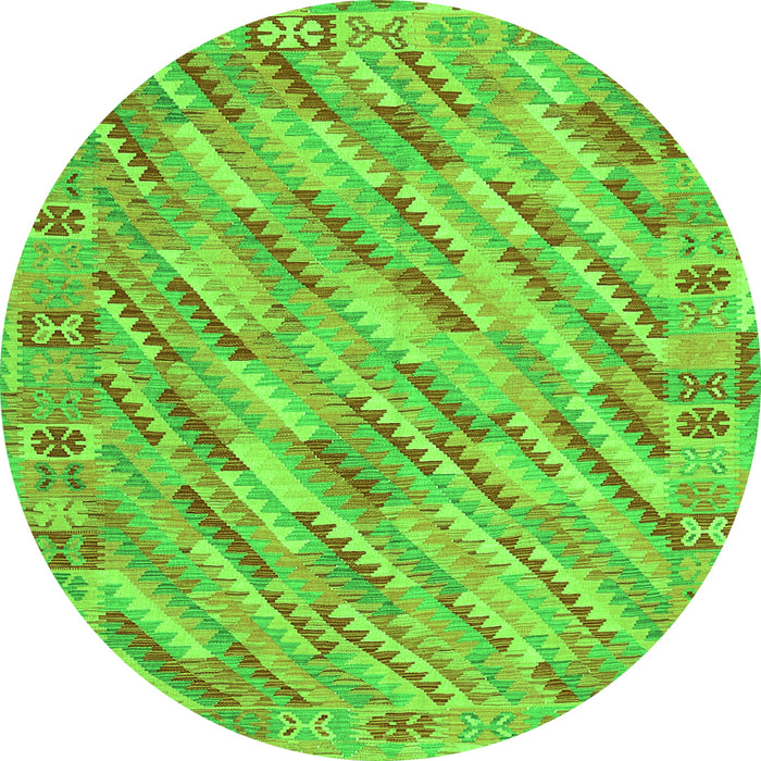 Machine Washable Southwestern Green Country Area Rugs, wshcon2210grn