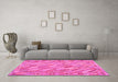 Machine Washable Southwestern Pink Country Rug in a Living Room, wshcon2210pnk