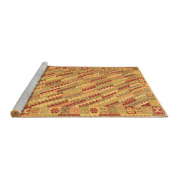 Sideview of Machine Washable Southwestern Brown Country Rug, wshcon2210brn