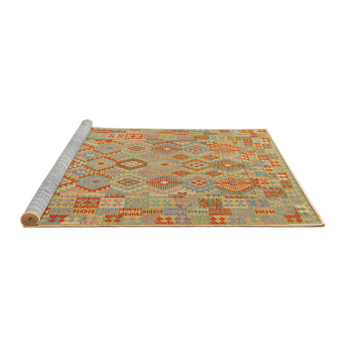Serging Thickness of Machine Washable Contemporary Orange Rug, wshcon2211