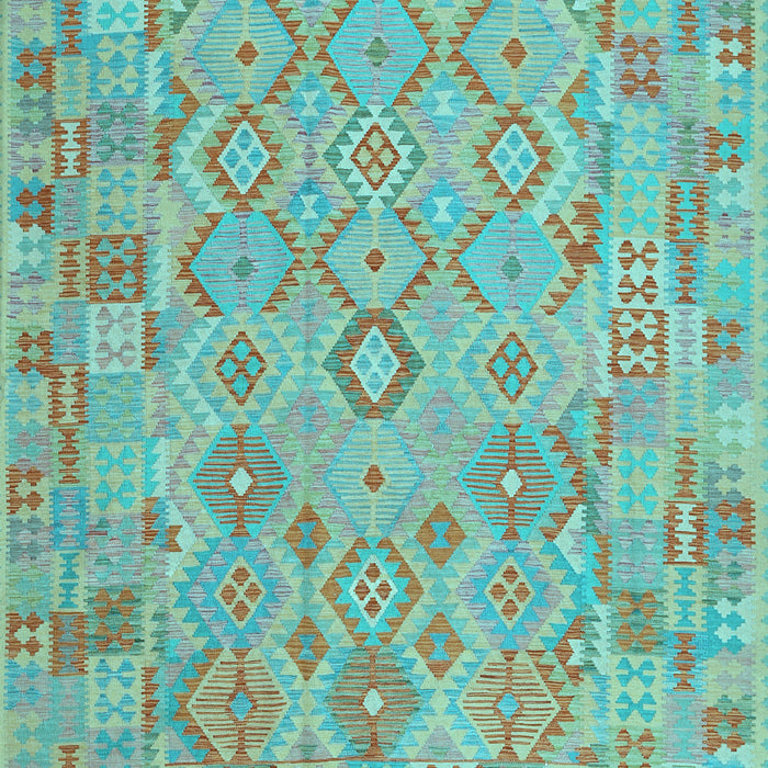 Machine Washable Southwestern Light Blue Country Rug, wshcon2211lblu