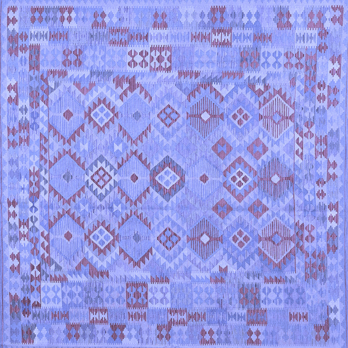 Square Southwestern Blue Country Rug, con2211blu