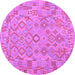 Round Southwestern Purple Country Rug, con2211pur